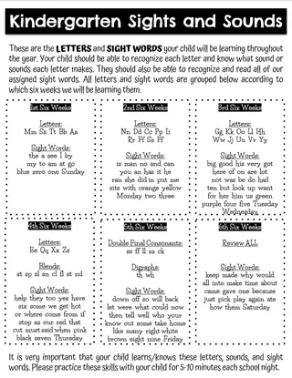 HMH Into Reading Kindergarten – Sight Word List – sample page 2