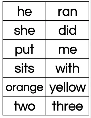 HMH Into Reading Kindergarten – Sight Word List – sample page 3