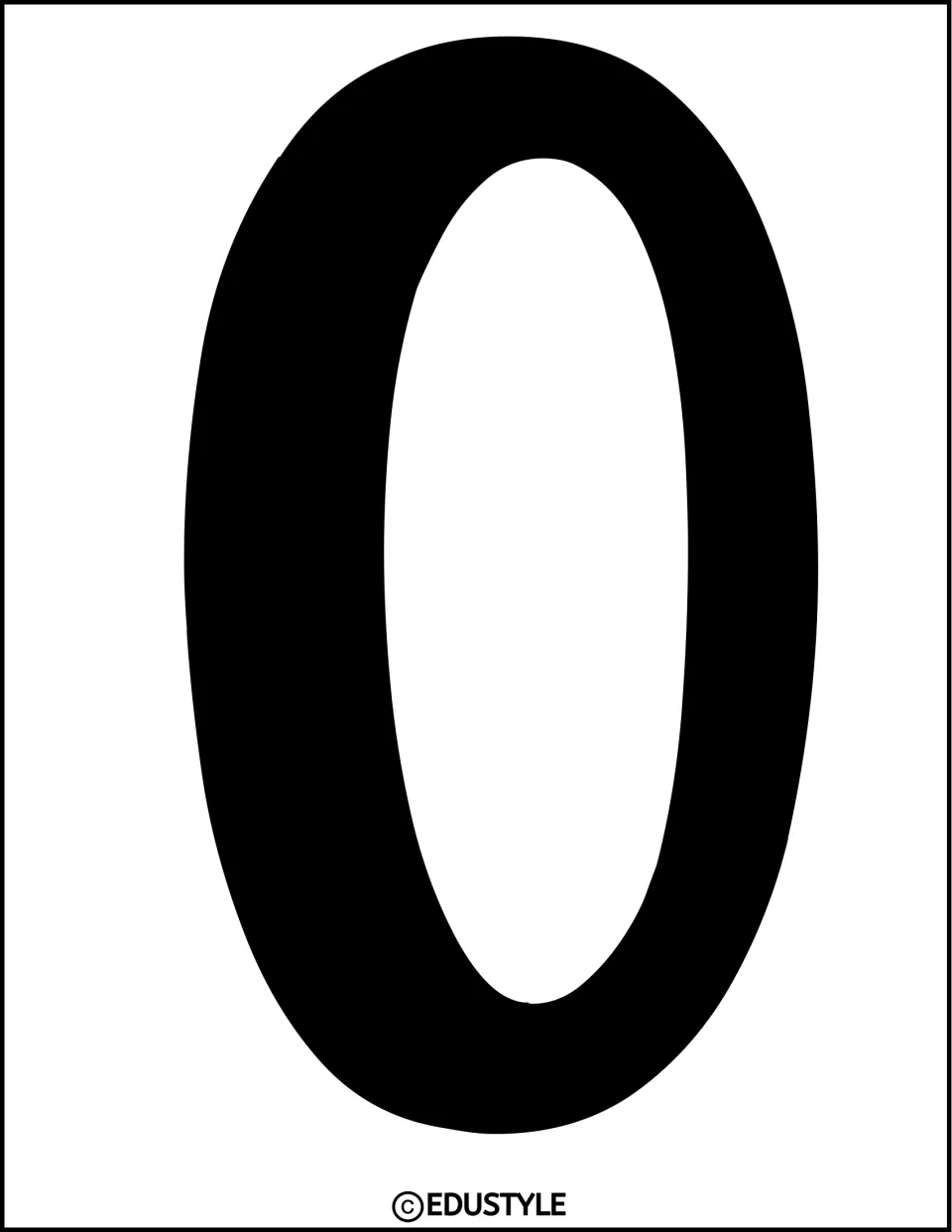 Bulletin board lettering: a full-page solid black letter O with an oval center, in the same rounded hand-drawn style