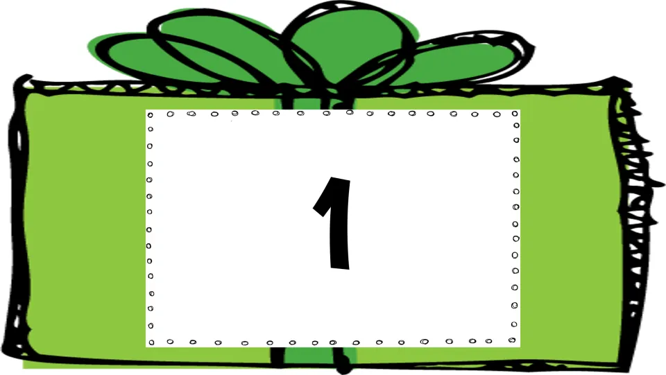 Number 1 card in the 1–20 holiday math set, for students to hop to when the number is called out.