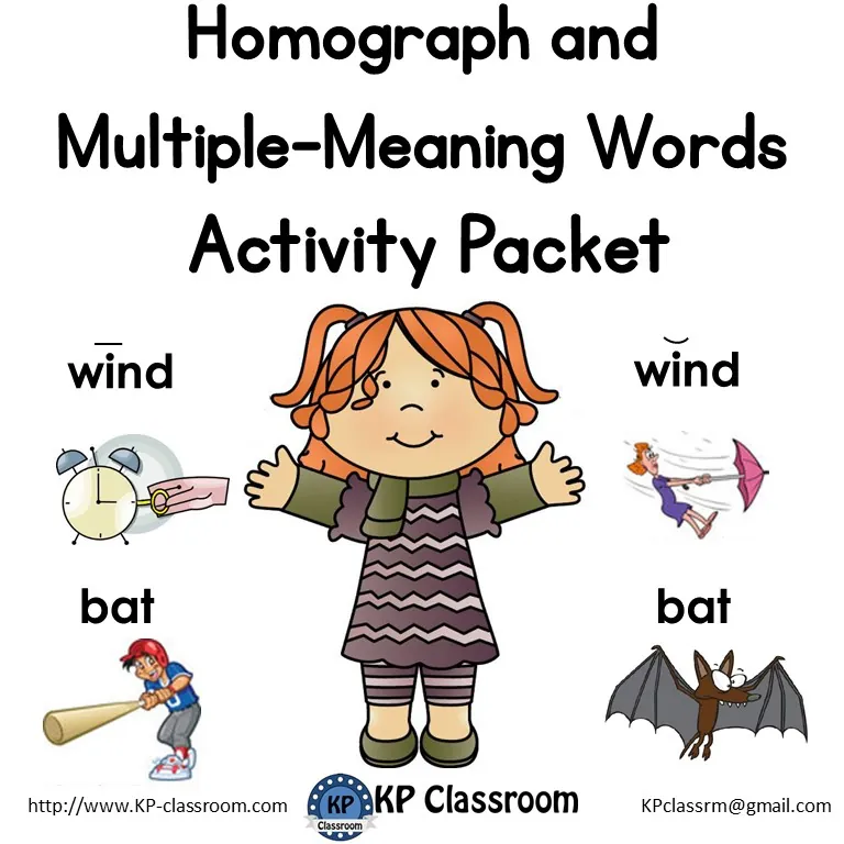 Homographs & Multiple Meaning Words Worksheets – cover