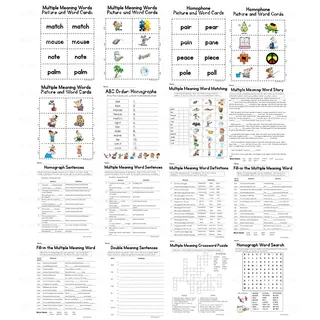 Homographs & Multiple Meaning Words Worksheets – sample page 3