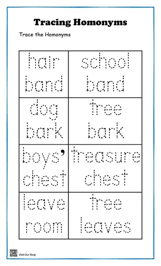 Homonyms Practice Worksheet – sample page 2