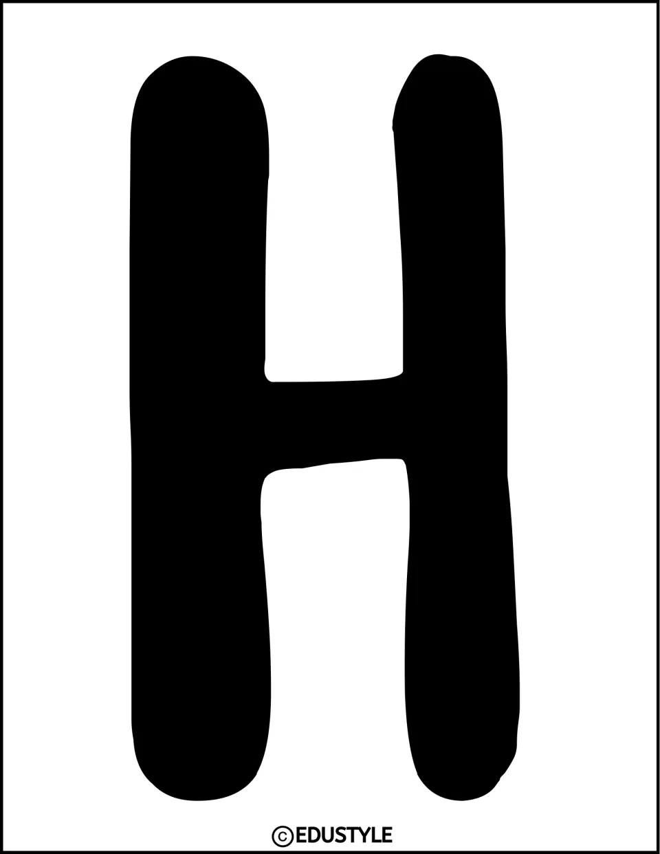Bulletin board title letter H in solid black, part of the kit's 'Honoring Greatness!' display lettering