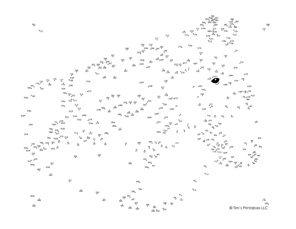 Horse head dot-to-dot: students connect more than 400 numbered dots in order to reveal a horse's head and mane