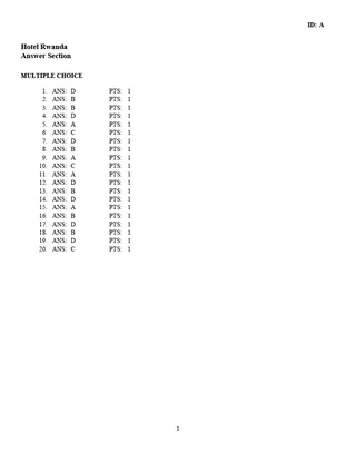 Hotel Rwanda Quiz - Multiple Versions – sample page 3