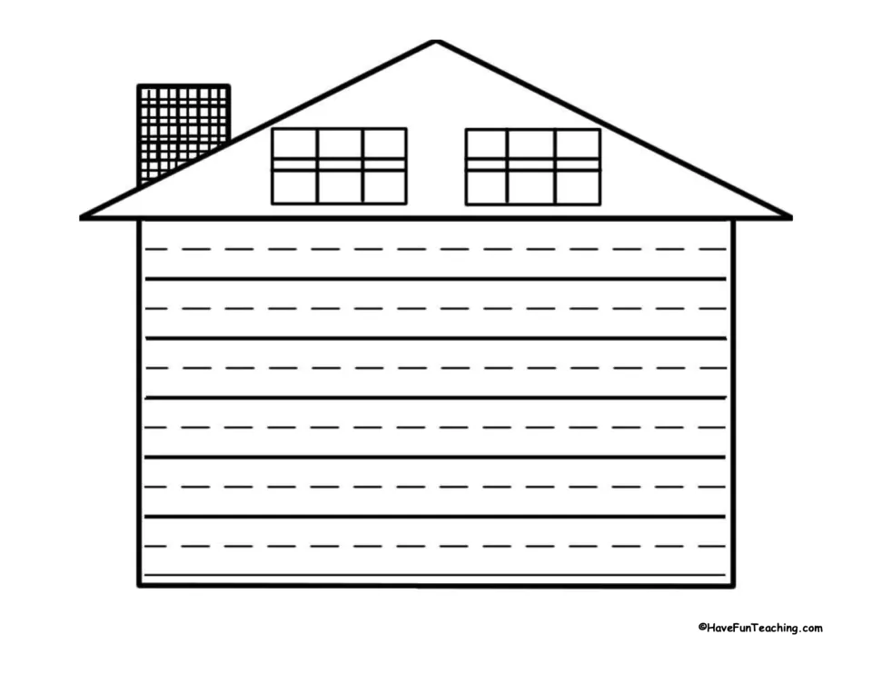 House-shaped writing page for students to tell stories about their own houses or homes as part of a book.