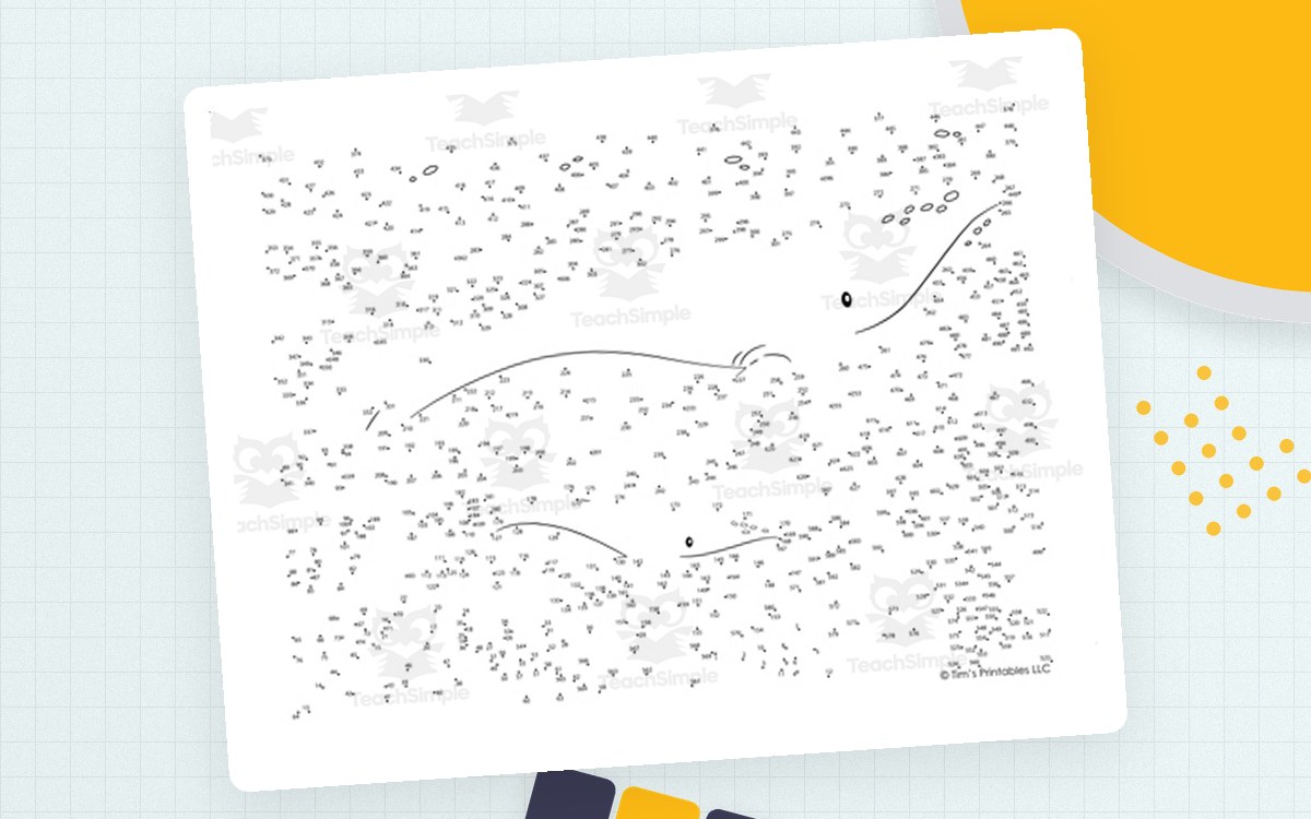 Humpback Whale Extreme Difficulty Dot-to-Dot teaching resource preview