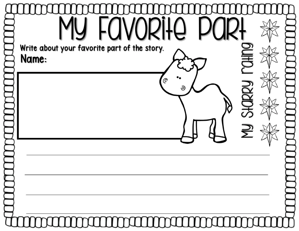 My Favorite Part response asks students to write about their favorite story moment and includes a five-star rating