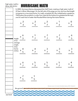 Hurricane Math Worksheet – cover