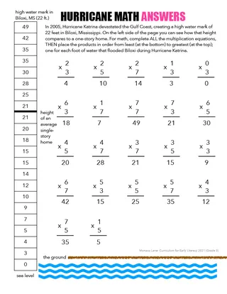 Hurricane Math Worksheet – sample page 2