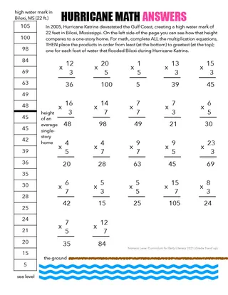 Hurricane Math Worksheet – sample page 3