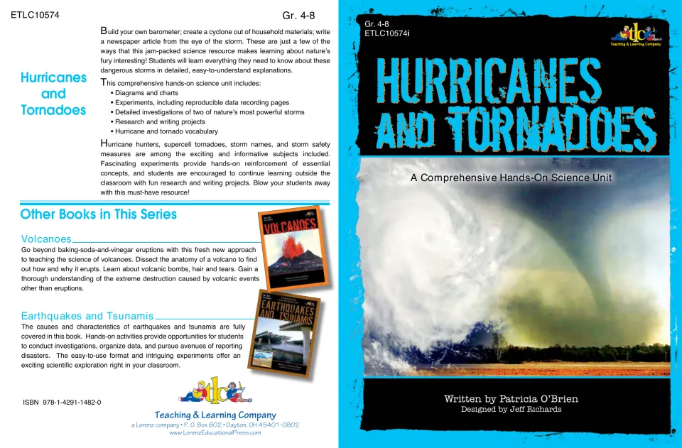 Front and back covers of Hurricanes and Tornadoes: A Comprehensive Hands-On Science Unit for grades 4–8