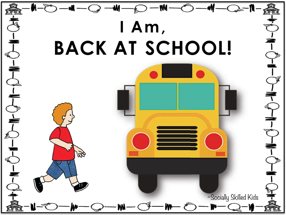 Alternate story cover showing only a red-haired boy in a red shirt walking toward a yellow school bus