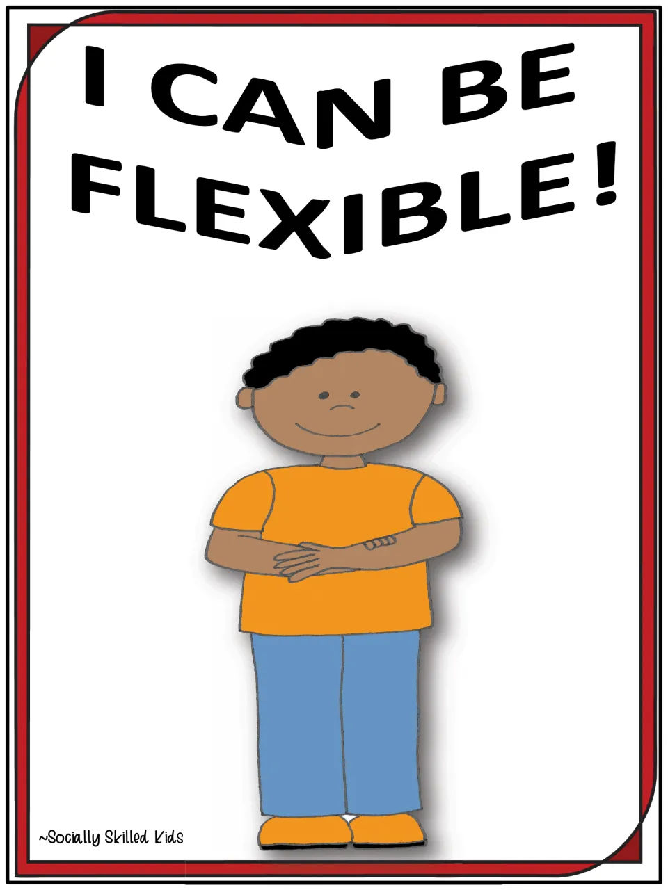 Alternate cover for the flexible thinking social skills story, featuring a child wearing an orange shirt