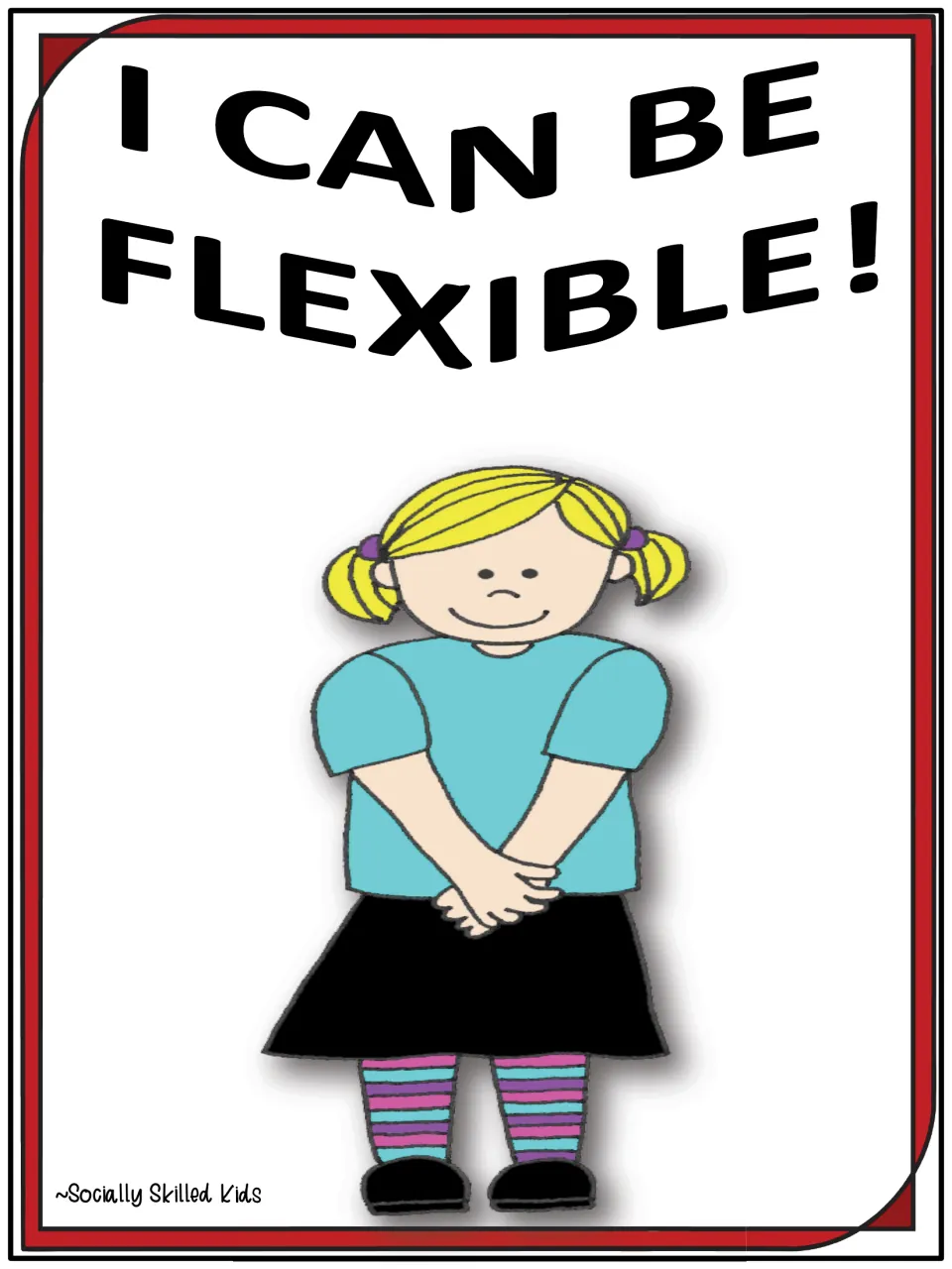 Alternate cover for the flexible thinking social skills story, featuring a child with blond pigtails