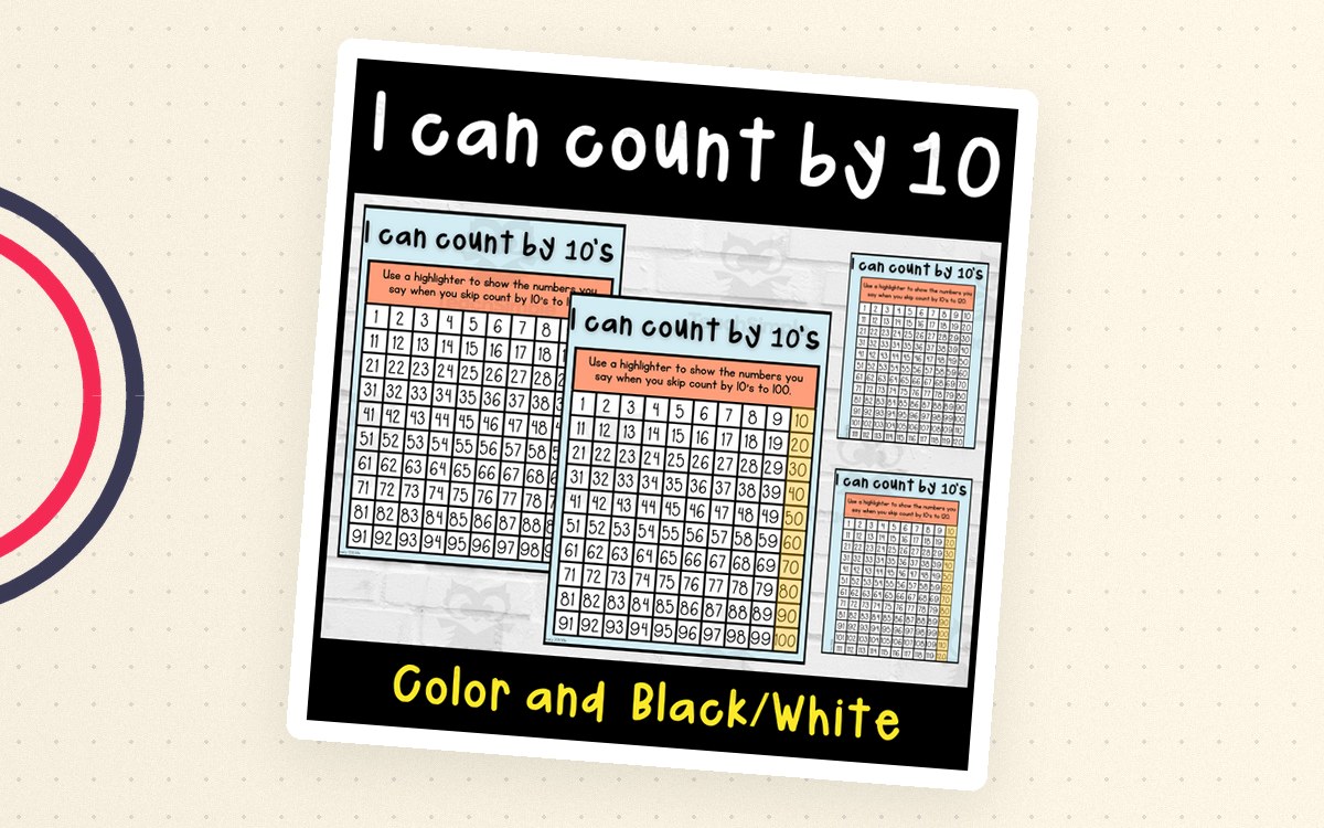 Skip Count by 10s – Hundreds Chart Worksheet preview