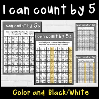 I can count by 5's to 100 and 120 on a hundreds chart – sample page 2