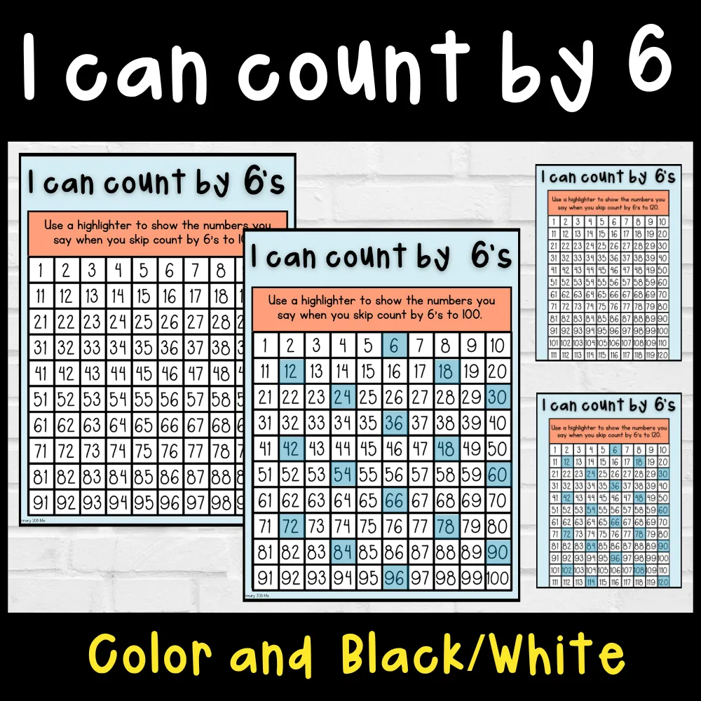 I can count by 6's to 100 and 120 – cover