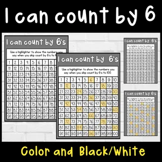 I can count by 6's to 100 and 120 – sample page 2