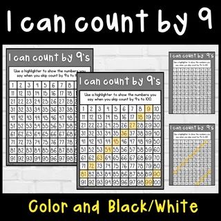 I can count by 9's to 100 or 120 – sample page 2