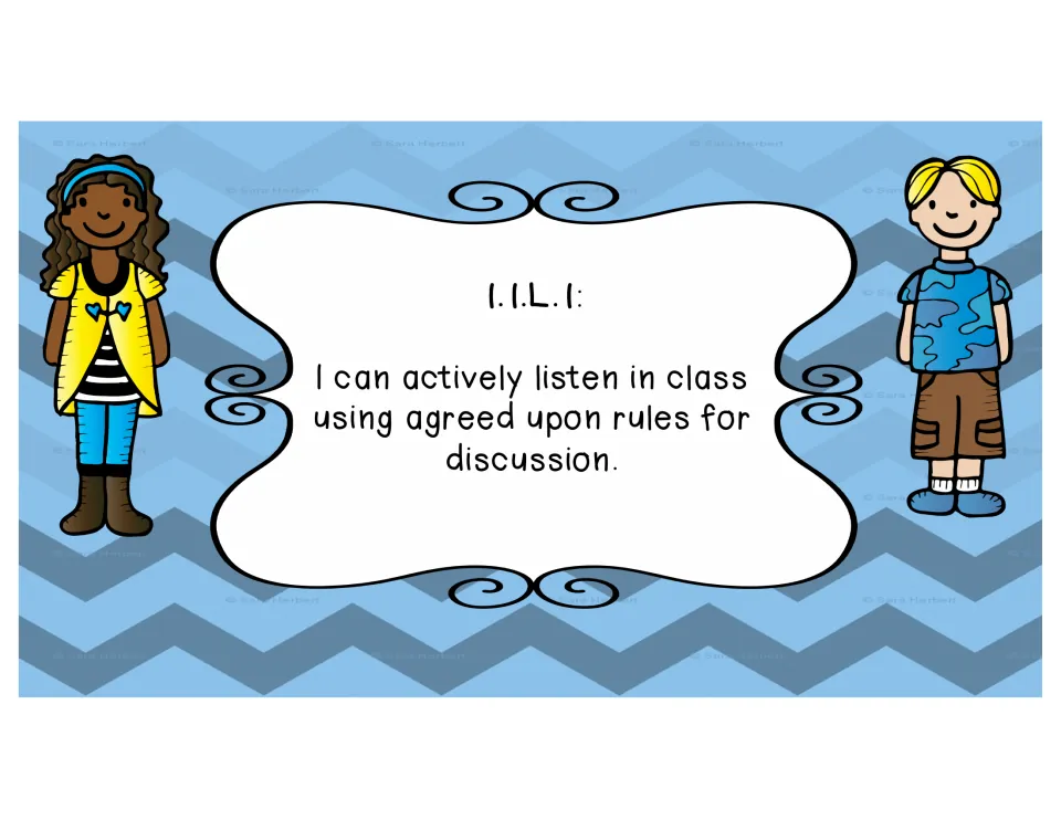 Poster 1.1.L.1: I can actively listen in class using agreed upon rules for discussion