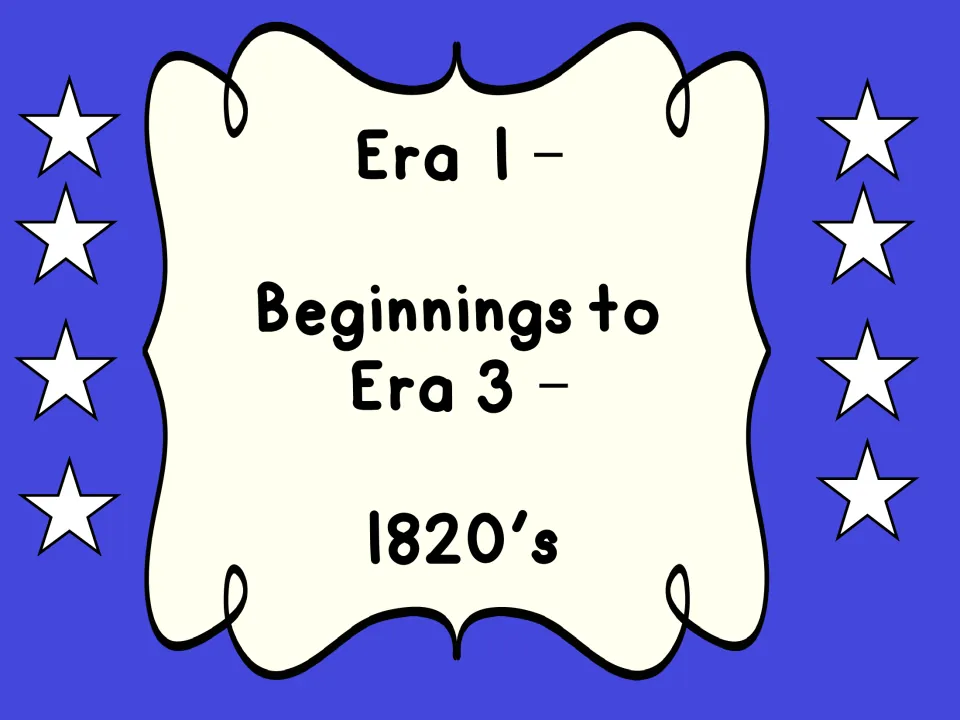 Era 1 – Beginnings to Era 3 – 1820's: divider heading that opens the history section of the I Can statement cards