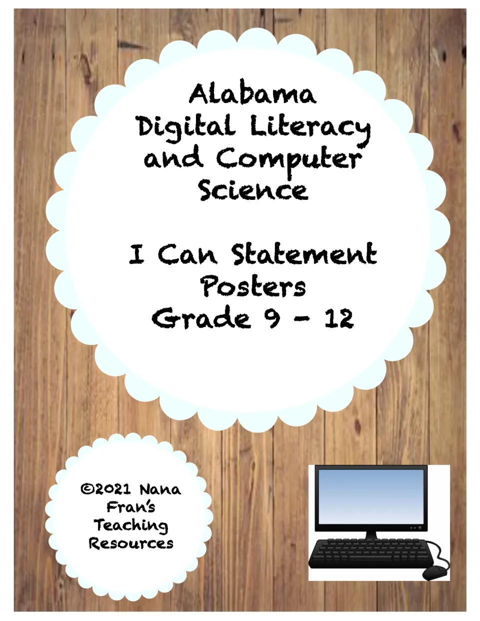 Cover for Alabama Digital Literacy and Computer Science I Can Statement Posters for grades 9–12