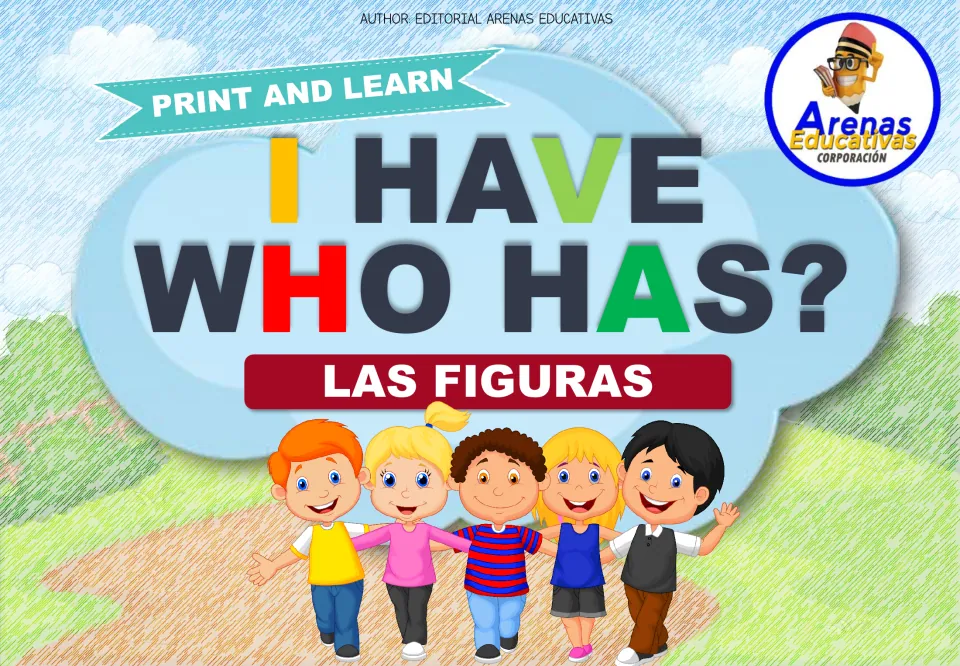 Cover of the Spanish shape card game, titled “I Have, Who Has?” with the subtitle “Las figuras” (shapes)