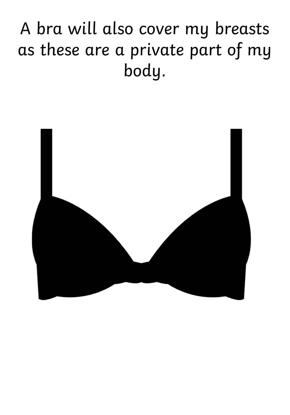 Privacy and bras: students read that a bra covers the breasts because they are a private part of the body