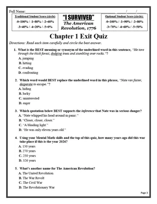 I Survived American Revolution 1776 – Book Study – sample page 4