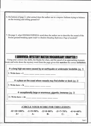 I SURVIVED The Great Alaska Earthquake, 1964 Book Study Unit – sample page 3