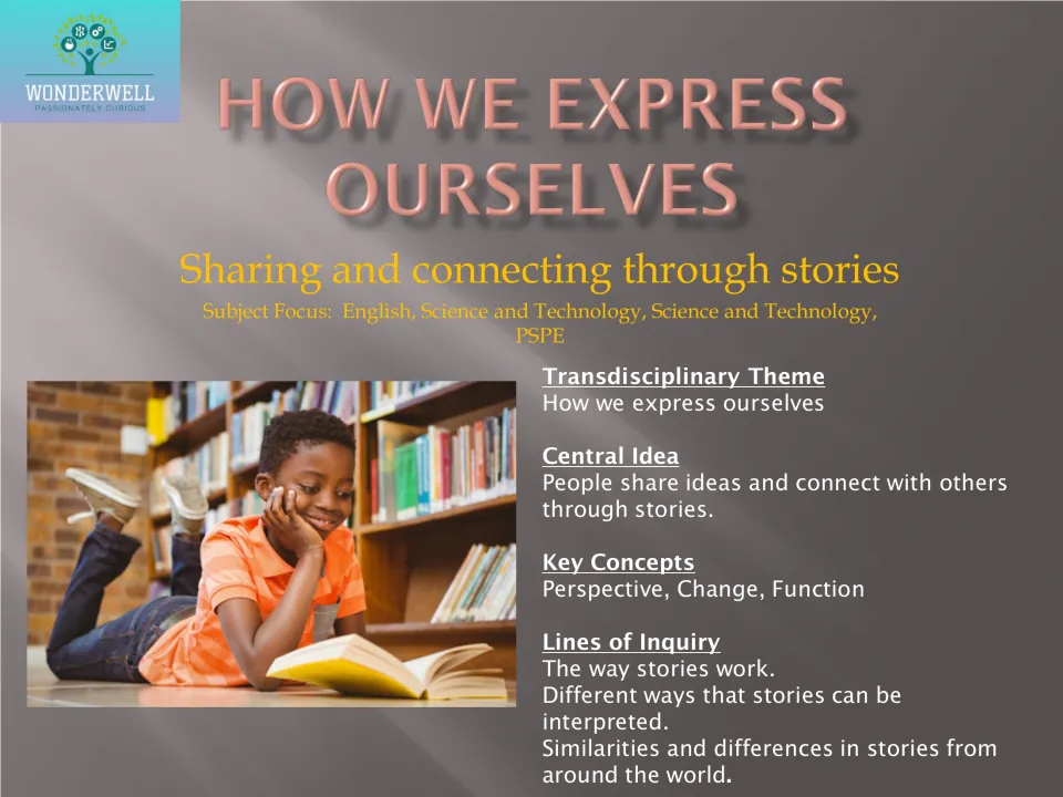 How We Express Ourselves unit cover: central idea, key concepts and lines of inquiry on sharing through stories