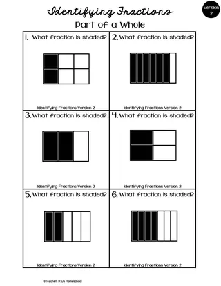 Identifying Fractions | Math Worksheet – sample page 3