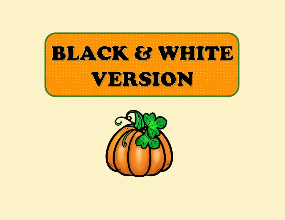 Section divider labeled “Black & White Version” introduces the monochrome autumn ratio task card set