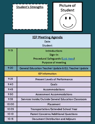 IEP Meeting Agenda Templates – 5 Editable Set – preview 1