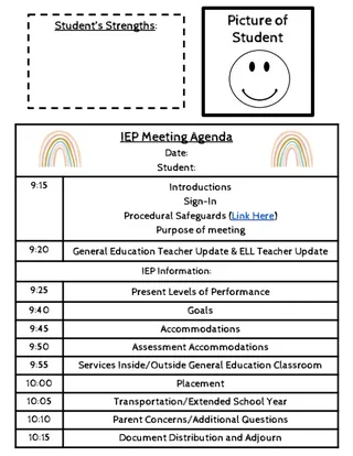 IEP Meeting Agenda Templates – 5 Editable Set – preview 2