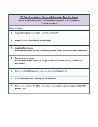 IEP Teacher Input Form – preview 1