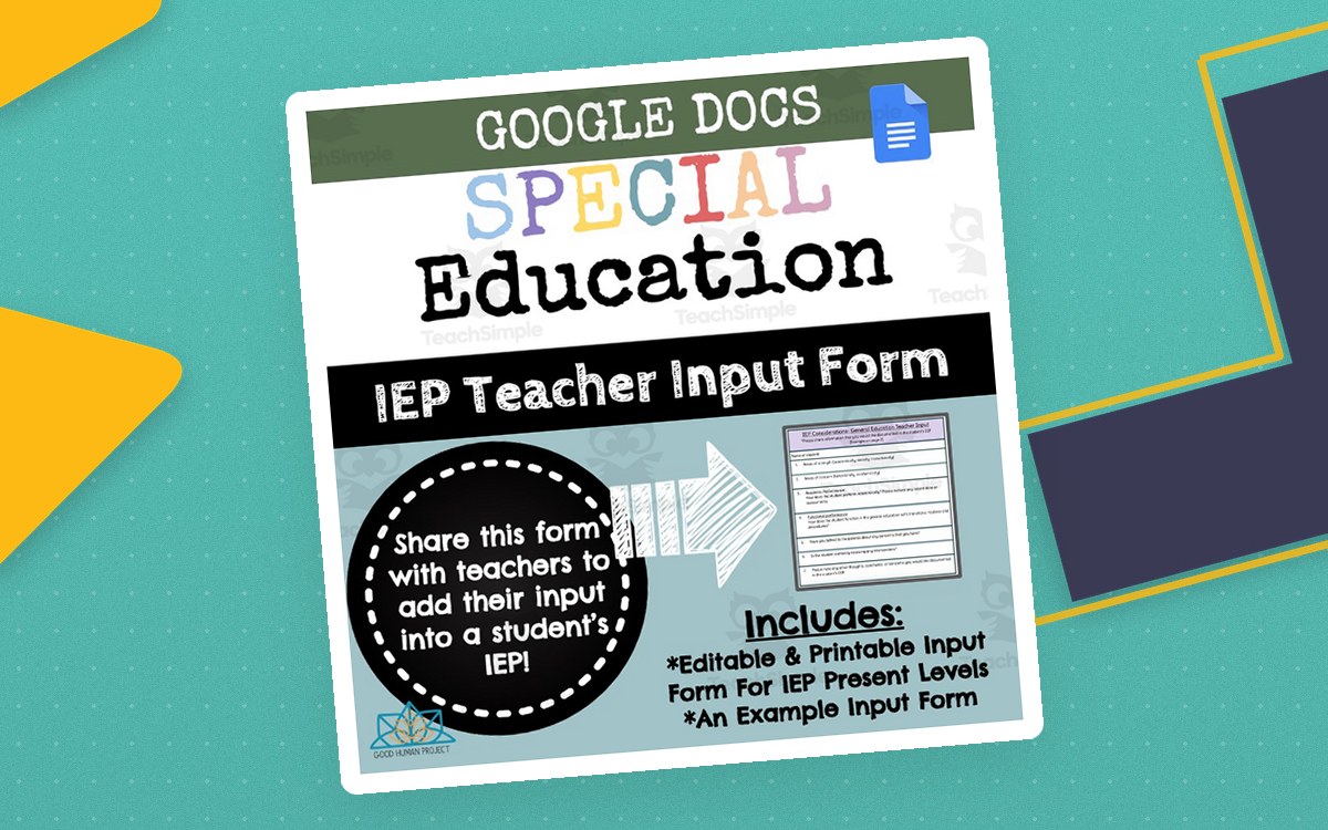 IEP Teacher Questionnaire Form preview: Blank IEP Teacher Input questionnaire (7 questions)