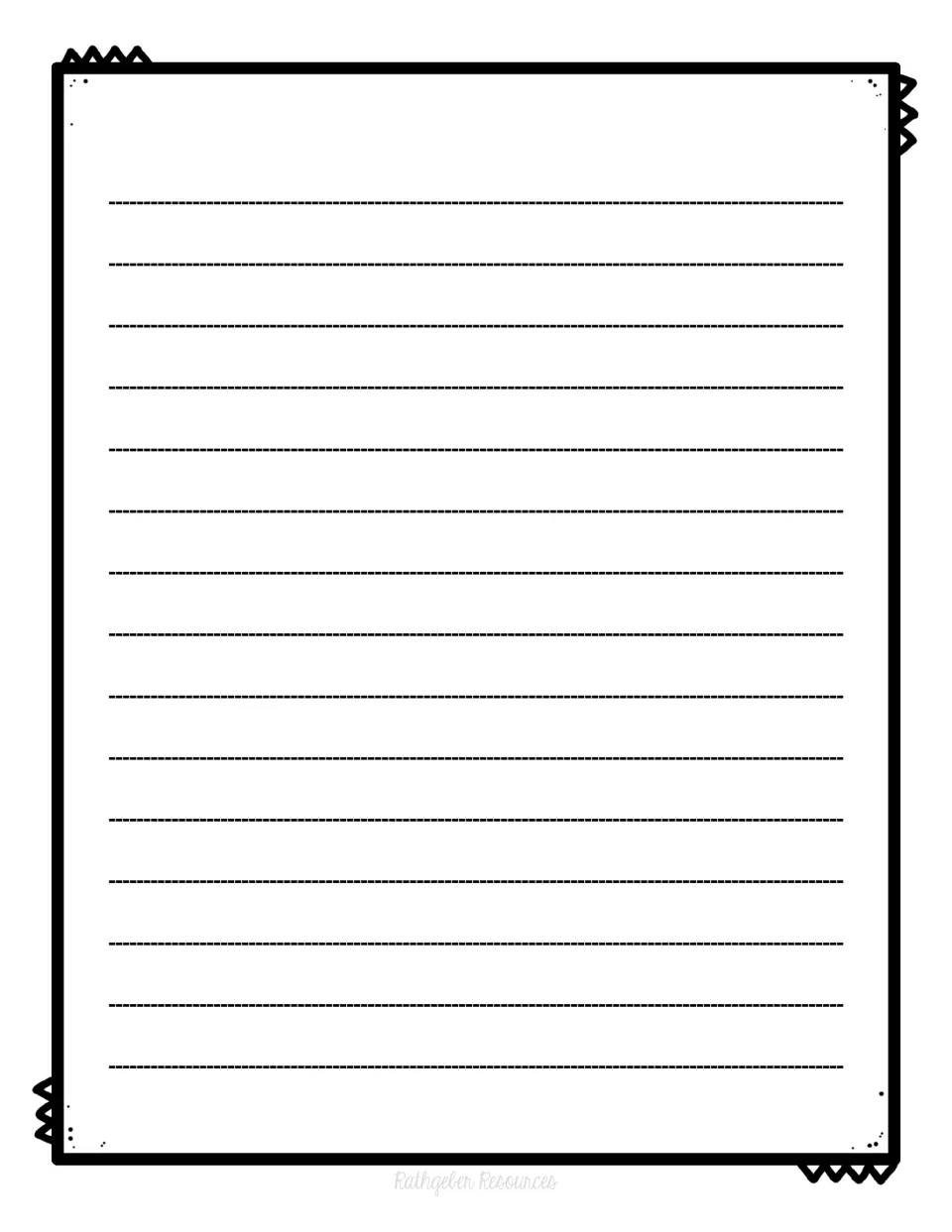 Rough-draft continuation sheet provides additional writing space for the student's story about a leprechaun