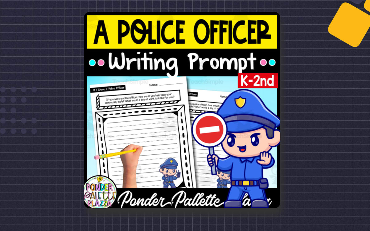 If I Were a Police Officer - Writing Prompt preview: Lined writing prompt page