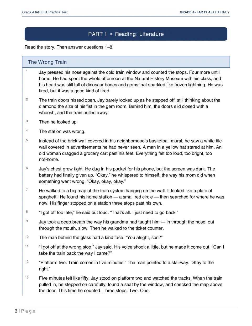 Part 1 begins The Wrong Train, a story about Jay getting off at the wrong station and asking for help
