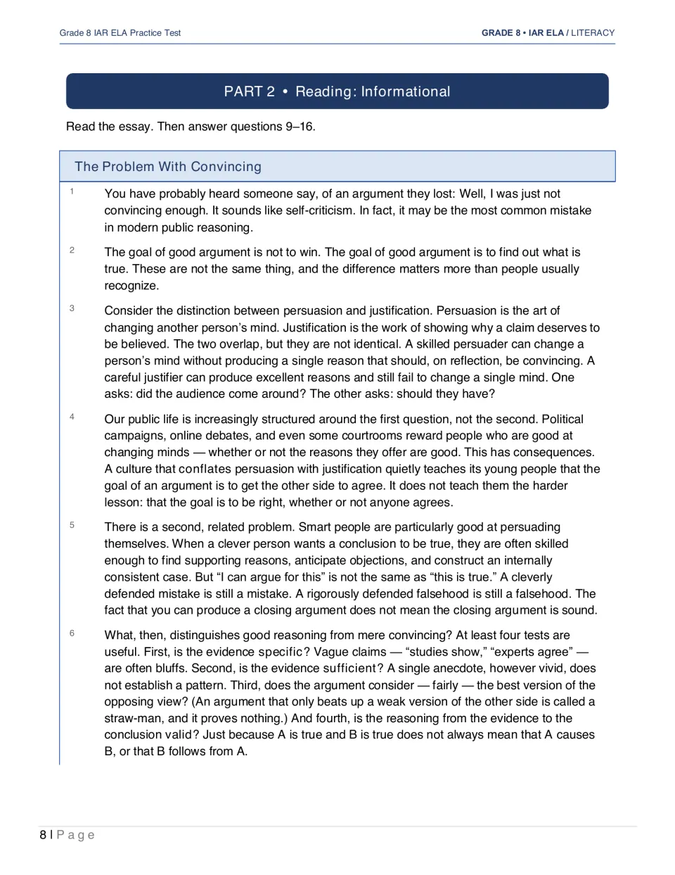 Informational essay The Problem With Convincing contrasts persuasion and justification and tests reasoning