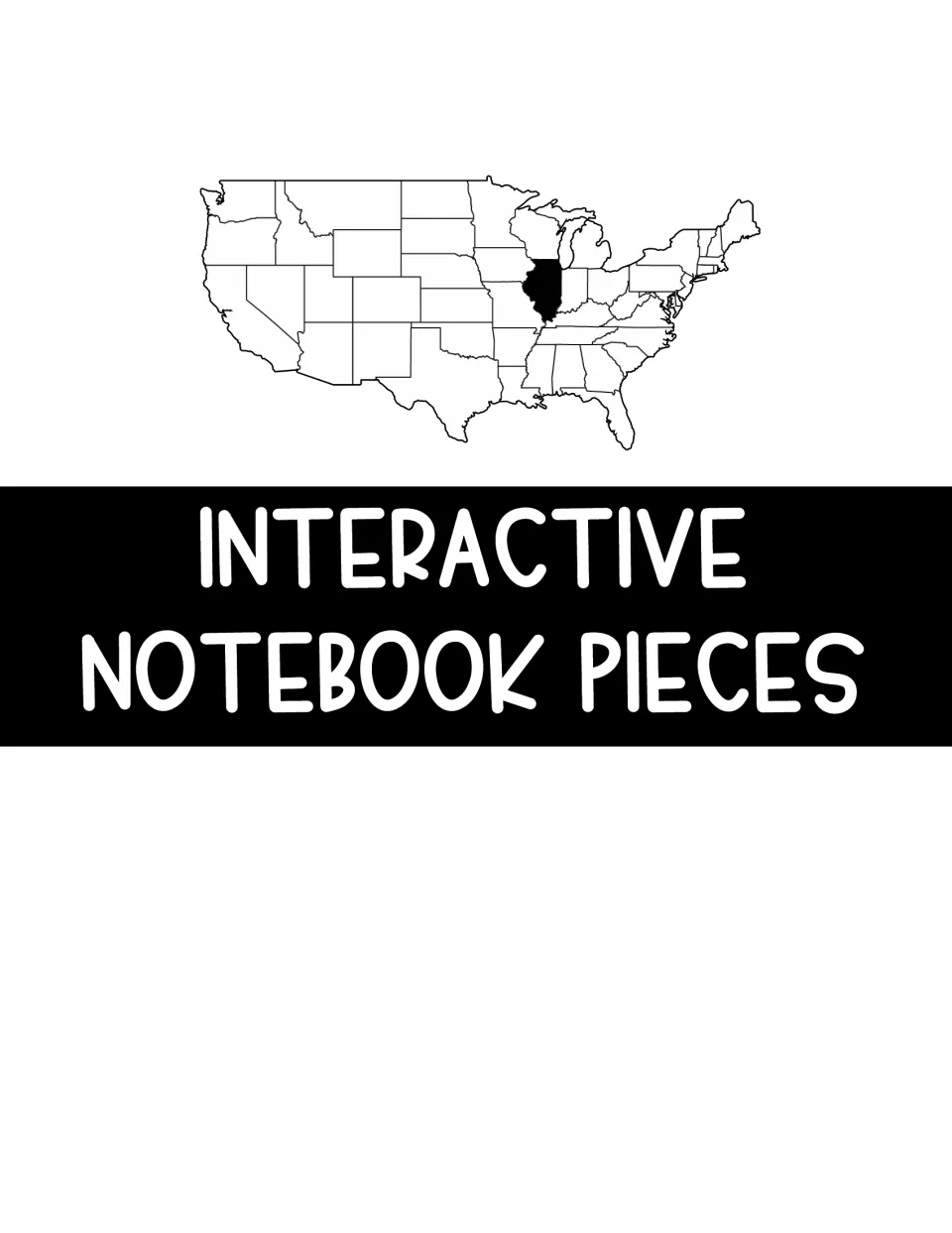 Section title introduces interactive notebook pieces for the Illinois state and state symbols study