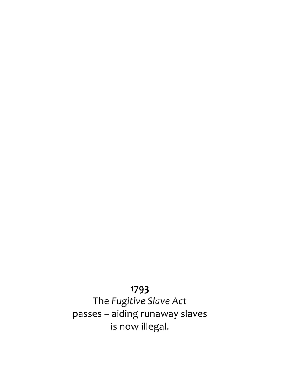 Timeline illustration activity for 1793: the Fugitive Slave Act and the ban on aiding people escaping slavery
