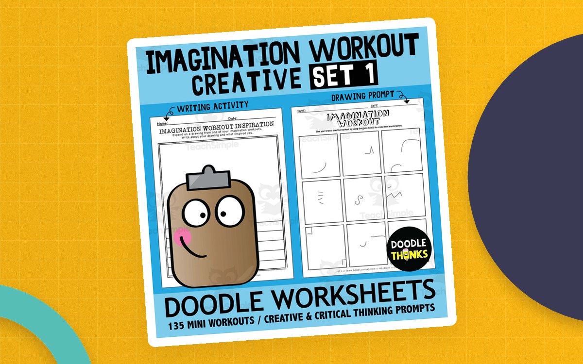 Imagination Workout Creative Set 1 cover showing five doodle-workout pages.