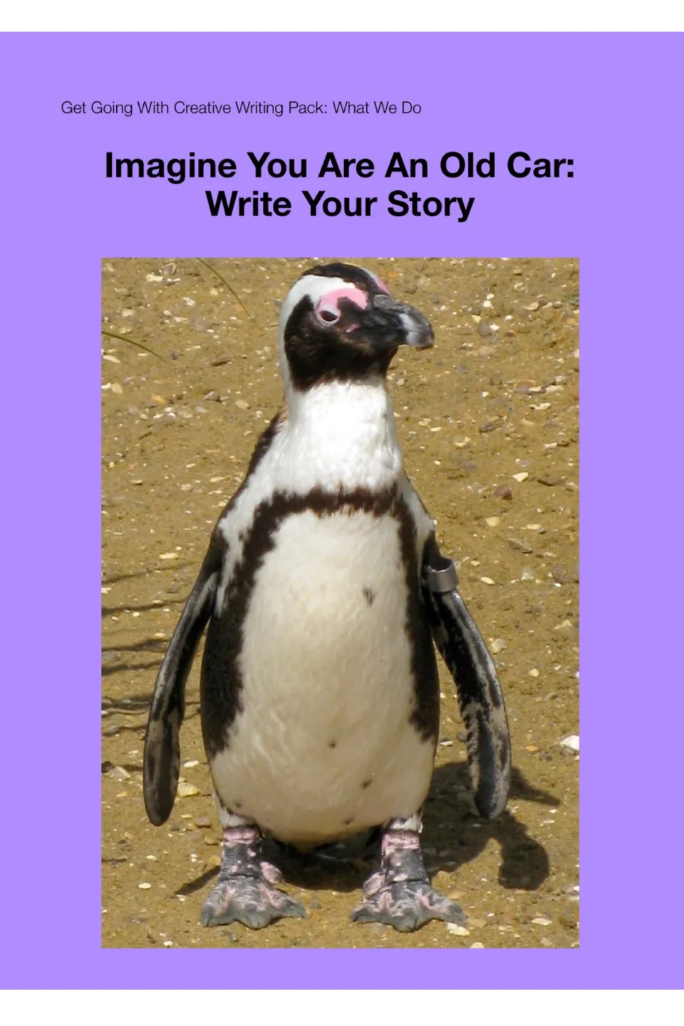 Old car writing activity cover headed 'Imagine You Are An Old Car: Write Your Story.'