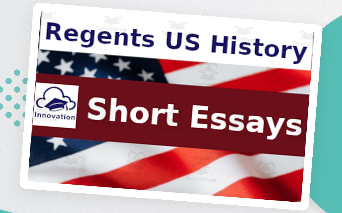 Regents US History Short Essays cover with a waving U.S. flag and large Innovation Assessments title.
