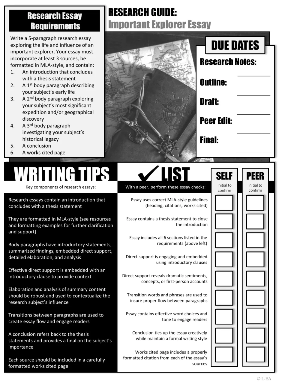 Grayscale essay guide: 6 required essay parts, due dates, writing tips and a self and peer editing checklist
