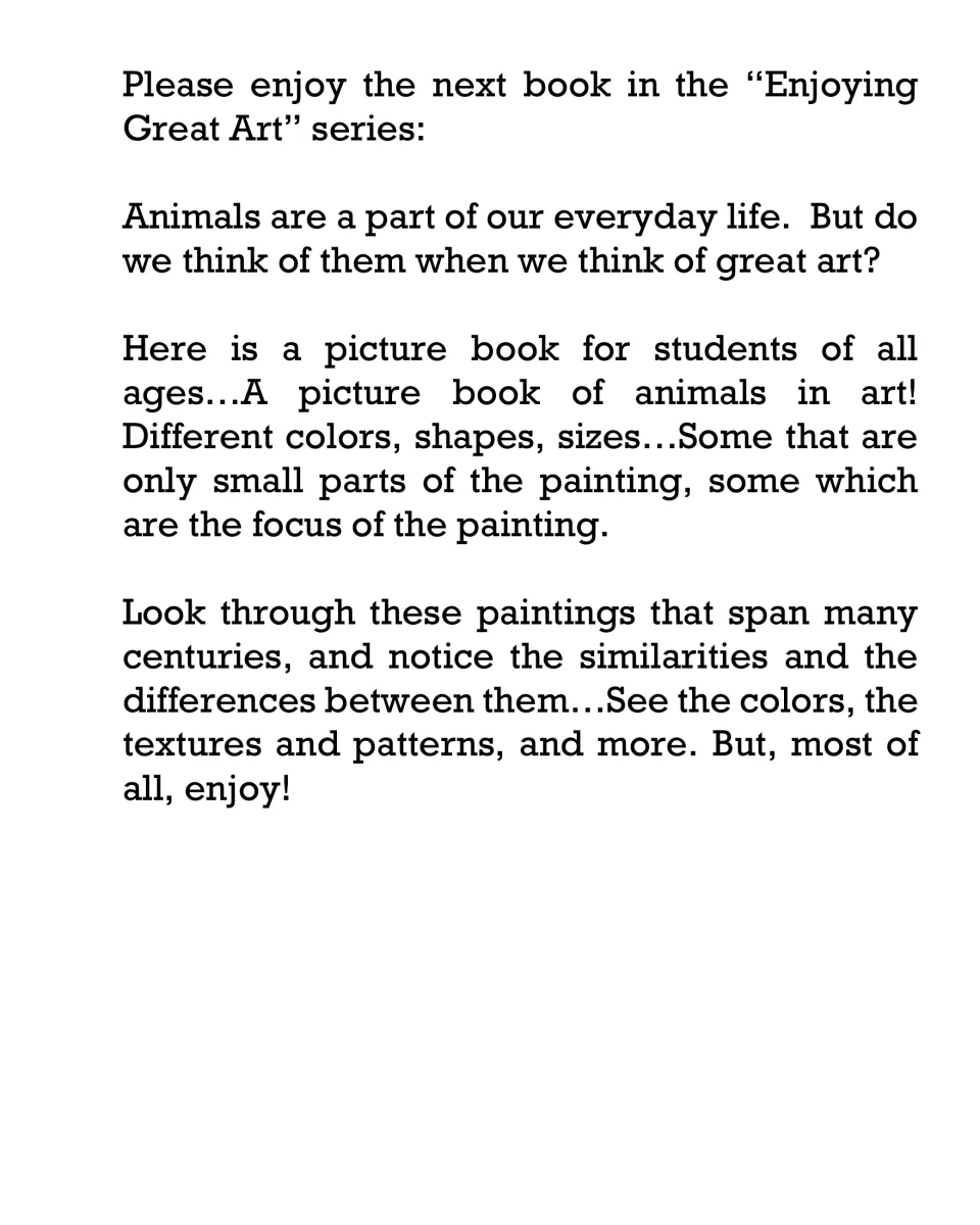 Introduction to the animal art book invites students to notice colors, textures, patterns, and differences